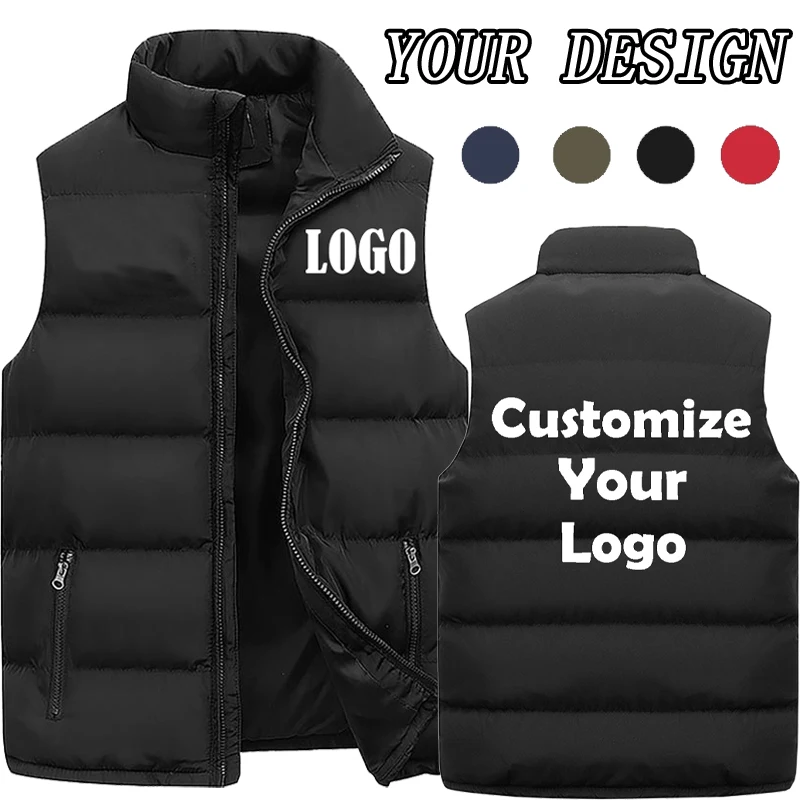 Top Trends: Customized Men Waistcoat Coats & Jackets Thick Stand Collar Solid Color Cotton Vest Duck Down Jacket Sleeveless Shoppable Styles