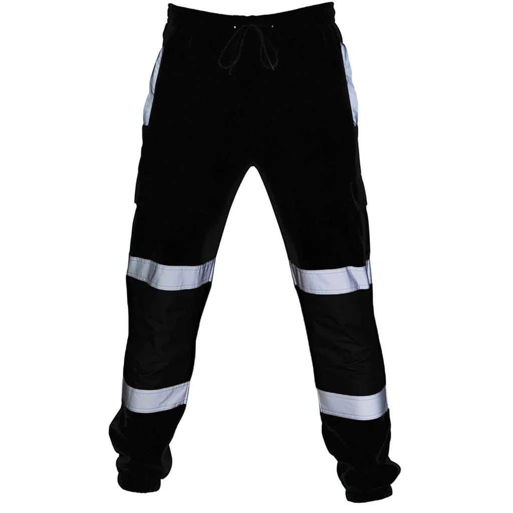 Top Trends: 2023 Men&#039;s Pants Reflective Fleece Casual Trousers Pants Stripe Sanitation Uniform High Visibility Work Safety Trousers Bottoms Shoppable Styles