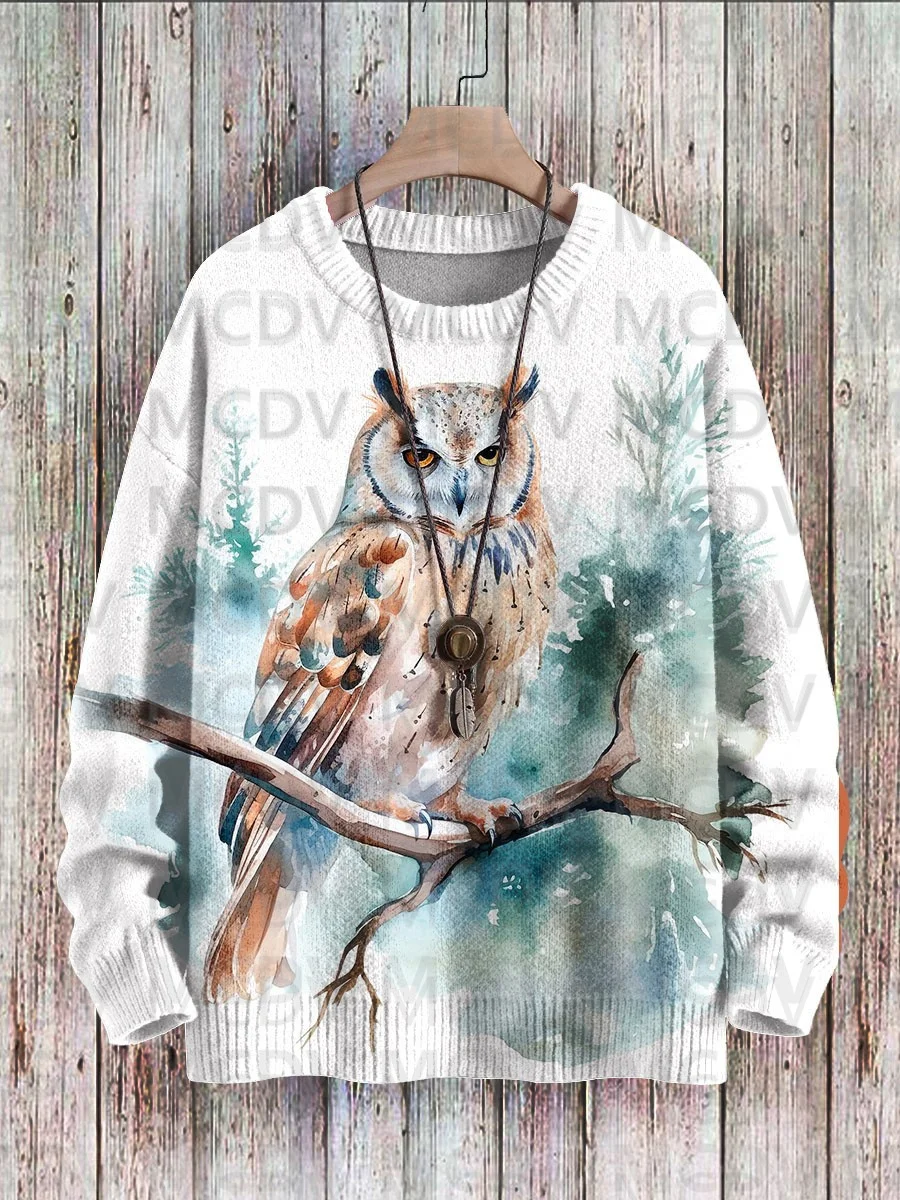 Top Trends: Owl Vintage Art Vibe Print Sweater Men's For Women's Pullover Shoppable Styles