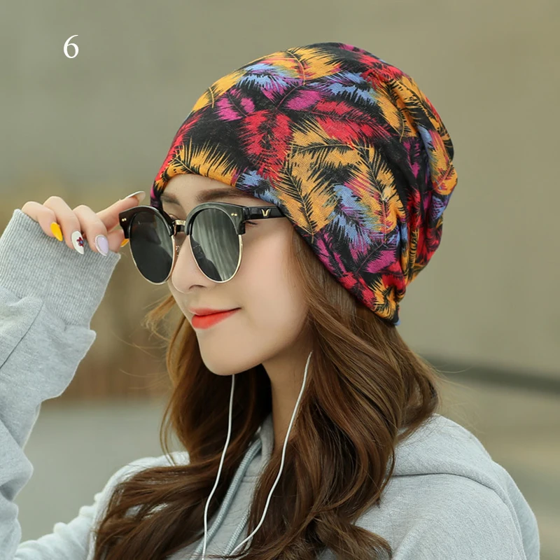 Top Trends: Vintage Women Beanies Caps Women&#039;s Spring And Summer Thin Pullover Cap Breathable Turban Cap Flowers Print Ear Warm Bonnet Shoppable Styles