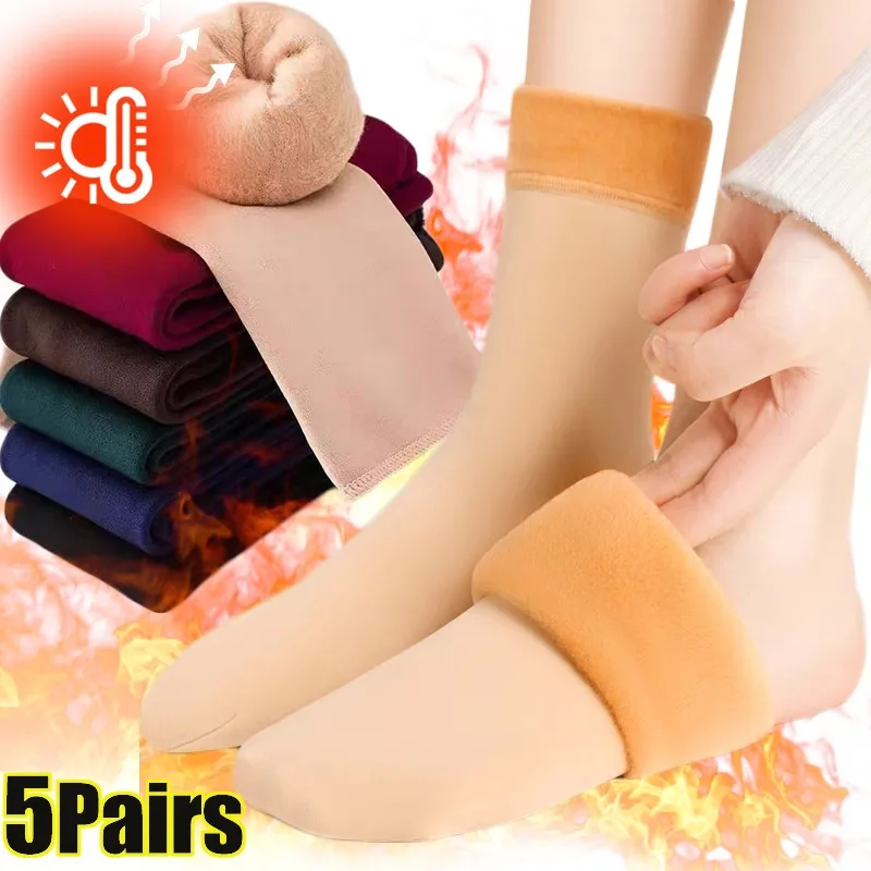 Top Trends: New Velvet Women Winter Warm Thicken Thermal Socks Soft Casual Solid Color Socks Wool Cashmere Home Snow Boots Floor Sock Unisex Shoppable Styles