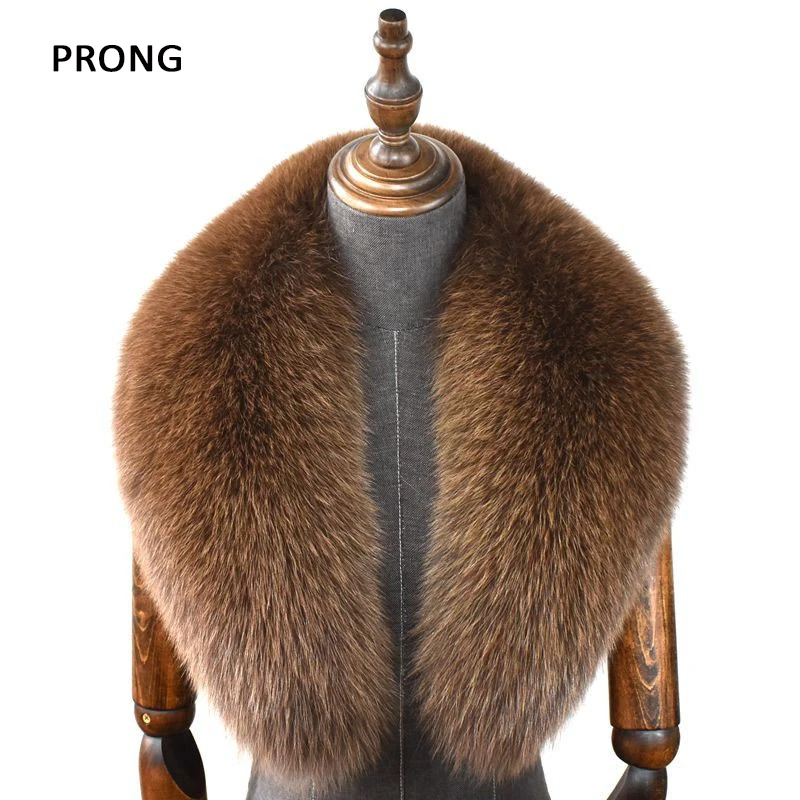 Top Trends: 100% Real Fox Fur Collar For Coat Jacket Women Natural Fur Scarf Shawl Extra Large Size Neck Warmer Fur Scarves Winter Men Wraps Shoppable Styles