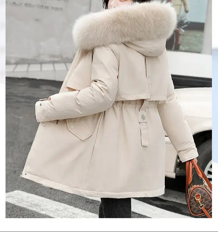 Top Trends: Plush Thickened Parkas Jacket Fashion High-waisted Drawstring Hooded Down Padding Winter Irregular Solid Casual Jacket For Women Shoppable Styles