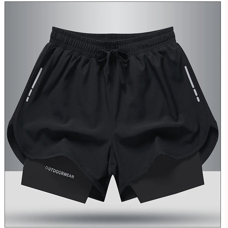 Top Trends: Summer Quick-drying Sports Shorts Men&#039;s Basketball Marathon Running Fitness Swimming GYM Double-layer Three-point Pants New Shoppable Styles