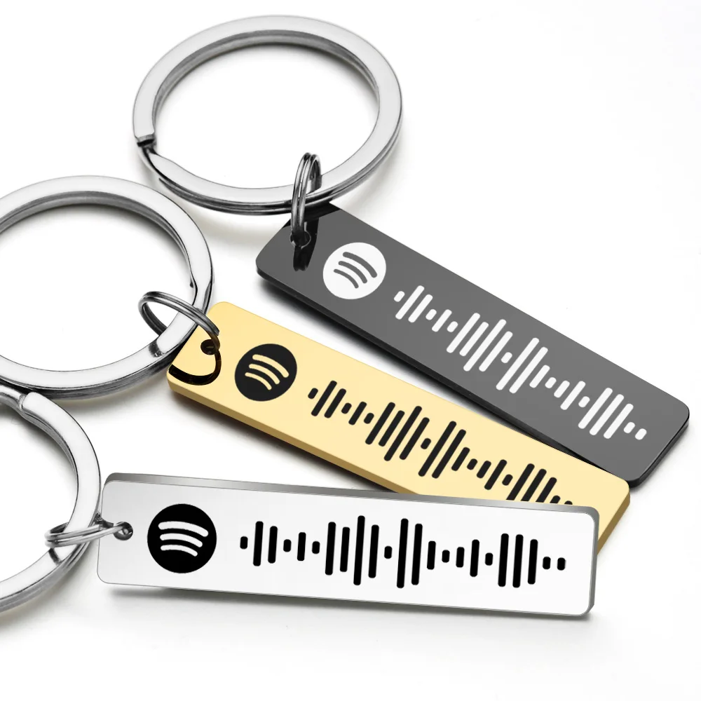 Top Trends: Chic Personalized Spotify Code Keychain Engraved Name Song Music Keyring Scannable Song Key Ring Chain Gift For Lover P040 Shoppable Styles