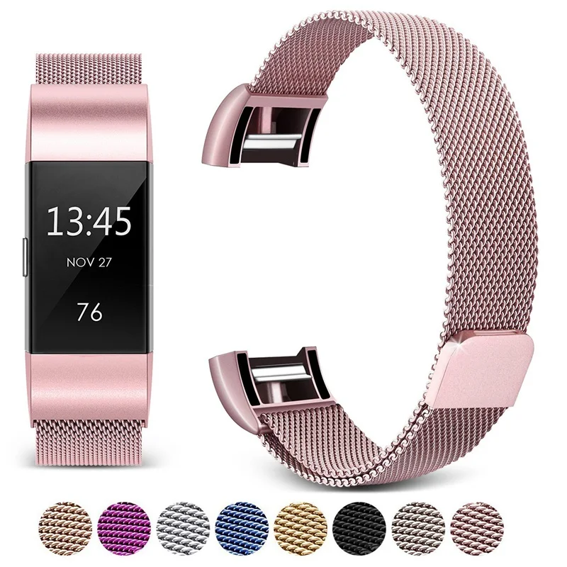 Top Trends: Metal Magnetic Smartwatch Strap For Fitbit Charge 2 Band Stainless Steel Bracelet Wacthband For Fitbit Charge 2 Wristband Shoppable Styles