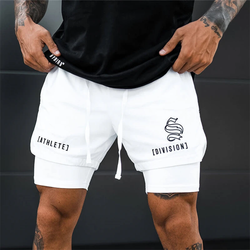 Top Trends: NEW 2 IN 1 Sport Running Mesh Breathable Shorts Men Double-deck Jogging Quick Dry GYM Shorts Fitness Workout Men Shorts Shoppable Styles