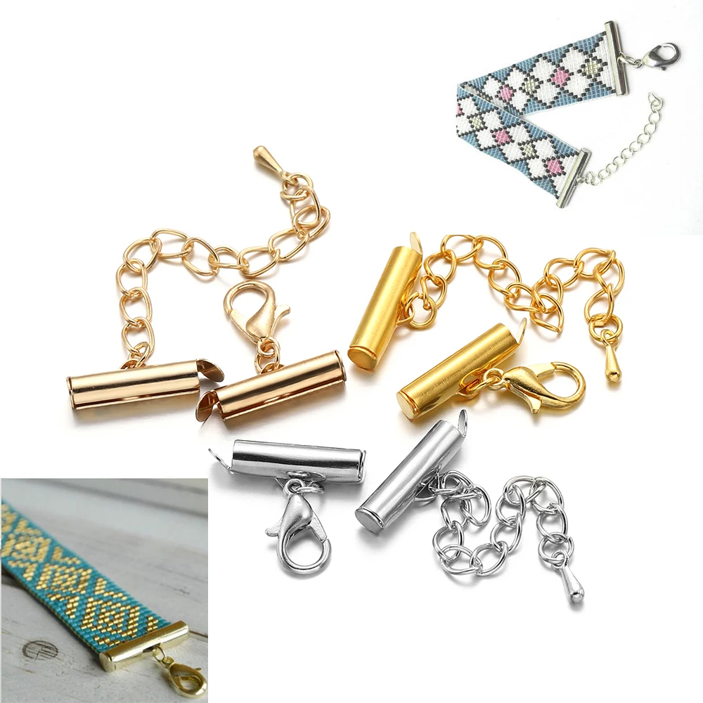 Top Trends: 10Sets / Lot 10-40mm Lobster Clasps Hooks Extending Chain Bracelet End Connectors Slider Clasp For DIY Jewelry Making Finding Shoppable Styles