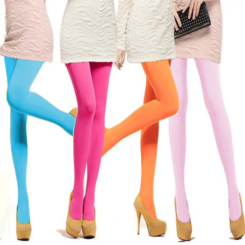 Top Trends: Women Candy Color Warm Sexy Tights 120D Velvet Seamless Pantyhose Spring Summer Large Elastic Long Stockings Shoppable Styles