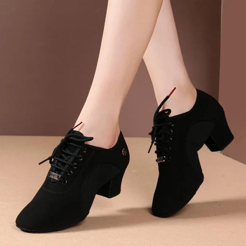 Top Trends: Female Adult Latin Dance Shoes Teacher Shoes Women Oxford Cloth Middle Heel Square Dance Shoes Sailor Dance Soft Social Sneakers Shoppable Styles - Image 5