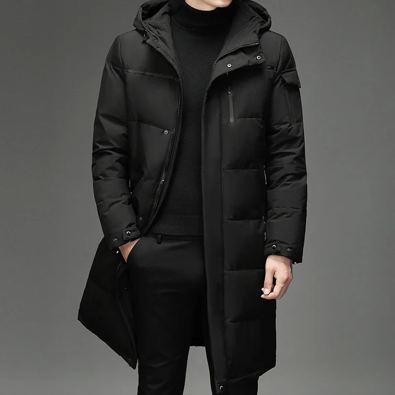 Top Trends: New Fashion Men 90% White Duck Down Hooded Jackets Men&#039;s Winter Thick Warm Waterproof Parka Overcoat Down Jackets Long Parka 5XL Shoppable Styles