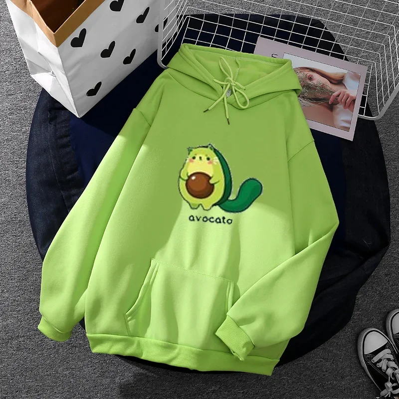 Top Trends: 2022 Harajuku Funny Cartoon Avocado Print Ladies Hoodies Fashion Streetwear Pullovers Winter Womens Graphic Sweatshirt Sudaderas Shoppable Styles