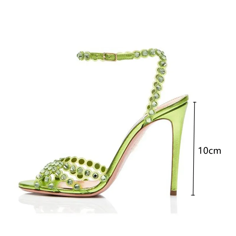 Top Trends: 2023 New Brand Sequined Crystal Women Sandals Sexy Spike High Heels Gladiator Sandals Summer Wedding Prom Shoes Sandalias Mujer Shoppable Styles - Image 3