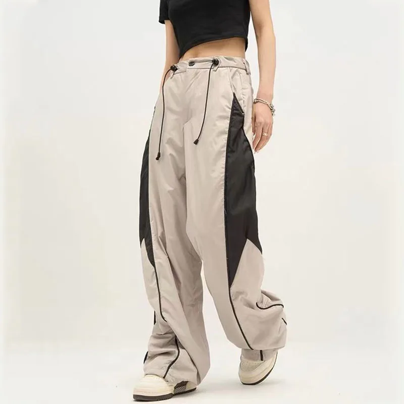 Top Trends: Harajuku Oversize Jogging Sweatpants Women Streetwear Hip Hop Wide Leg Drawstring Contrast Color Baggy Casual Sports Trousers Shoppable Styles