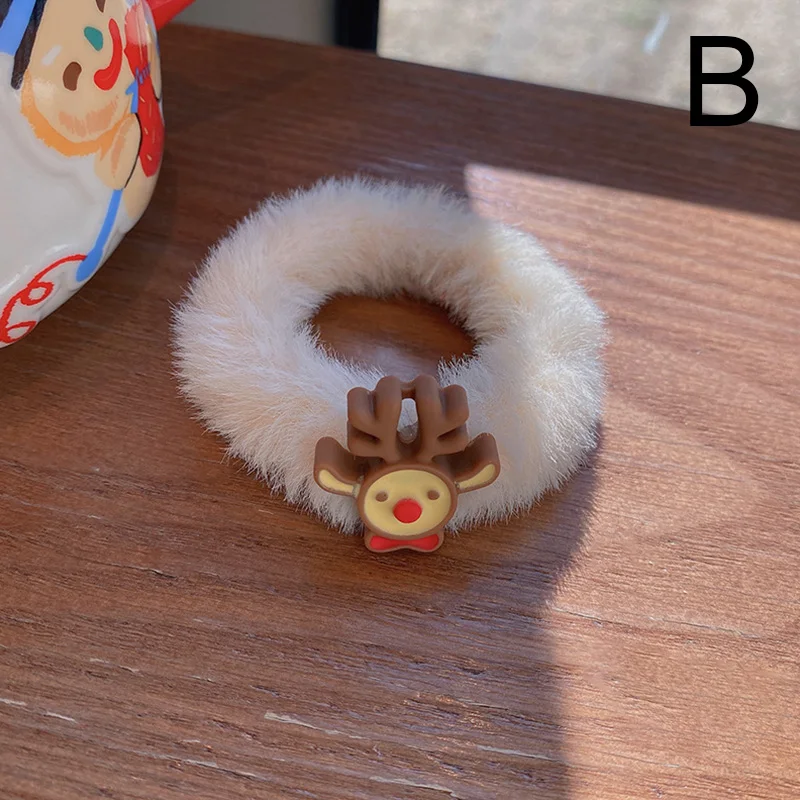 Top Trends: Christmas Fluffy Hair Rope Fashion Xmas Tree Elk Snowman Shaped Versatile Hair Tie Euramerican New Year Gift Hair Tie Headwear Shoppable Styles - Image 3