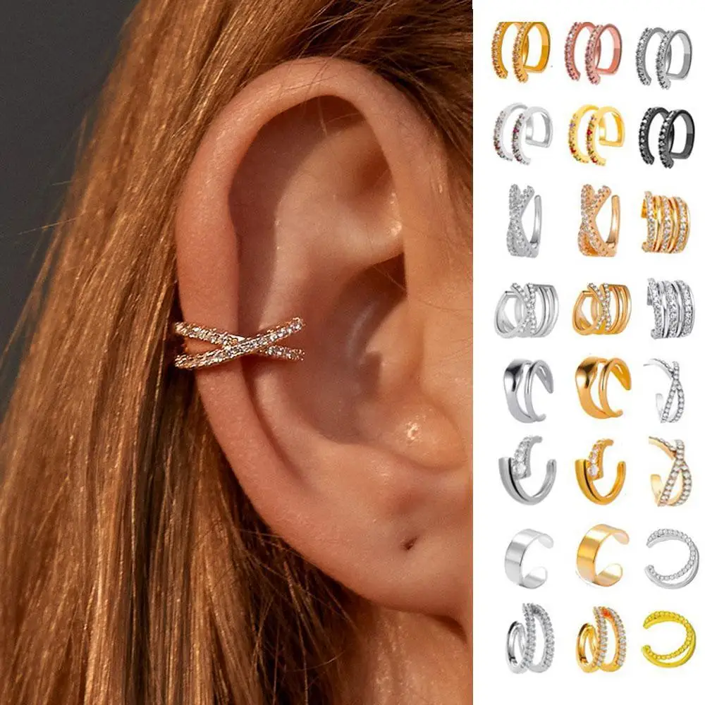 Top Trends: Punk Ear Clip Earrings For Women Jewelry Ear Cuffs Without Hole Fake Piercing Earring Earcuff C-shape Clip On Earrings Brincos Shoppable Styles