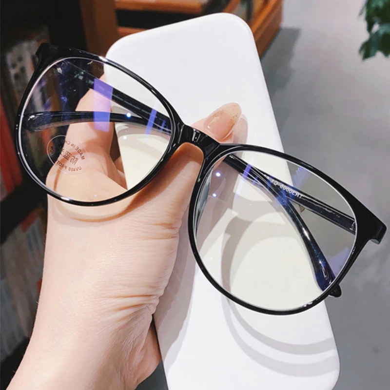 Top Trends: Anti-blue Light Myopia Glasses Women Men Computer Eyglasses Oversized Optical Spectacles Transparent Glasses Diopter Shoppable Styles