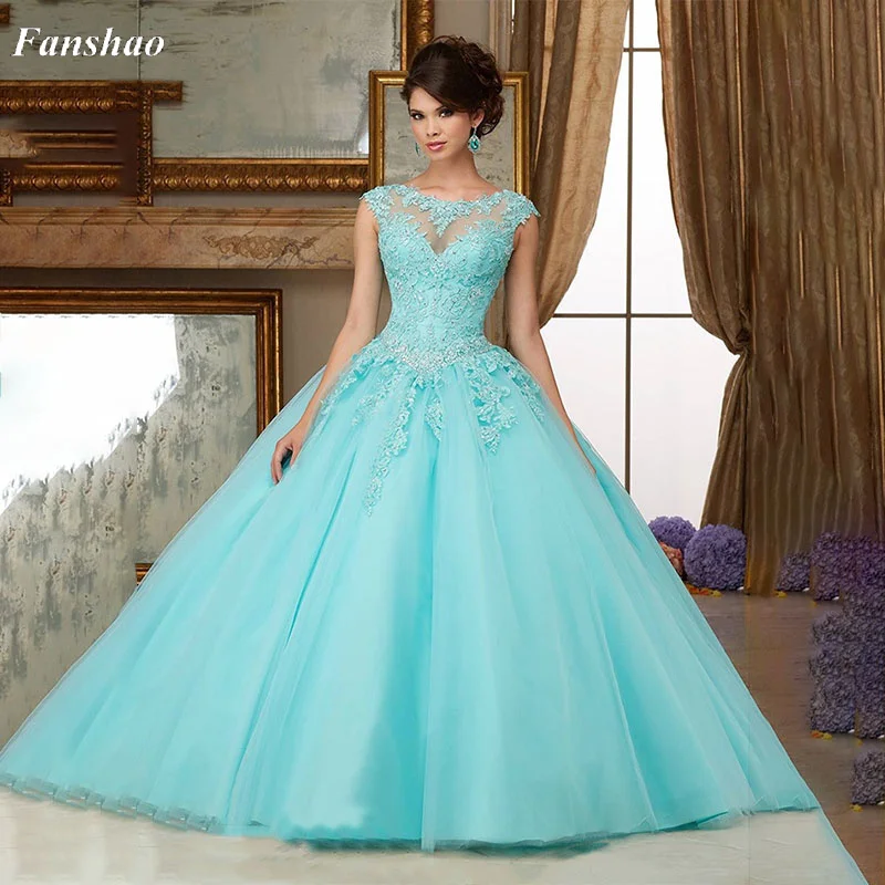 Top Trends: Fanshao Wd000 Quinceanera Dresses Appliques Beads Ball Gowns Sparkly Sweet 16 Year Princess Dresses For 15 Years Vestidos Shoppable Styles