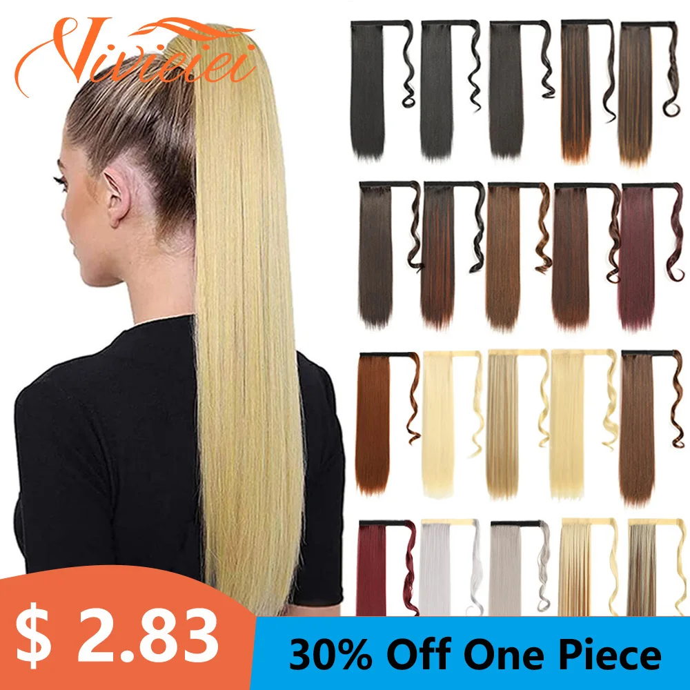 Top Trends: VIVIEIEI Ponytail Hair Extension 22 Inch 100g Natural Black Ponytail Extension Clip In Wrap Around Hair Extension Hairpieces Shoppable Styles