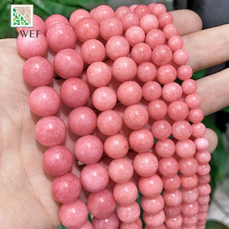 Top Trends: Smooth Light Pink Rose Chalcedony Jasper Beads Natural Stone Diy Bracelet Accessories For Jewelry Making 15&quot;Strand 4 6 8 10 12MM Shoppable Styles