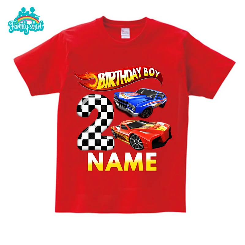 Top Trends: Kids Racing Birthday T Shirt 5 Year Old 2nd T Shirt Kids Shirts For Children Party BOYS Summer Custom Name Toddler Baby T Shirts Shoppable Styles