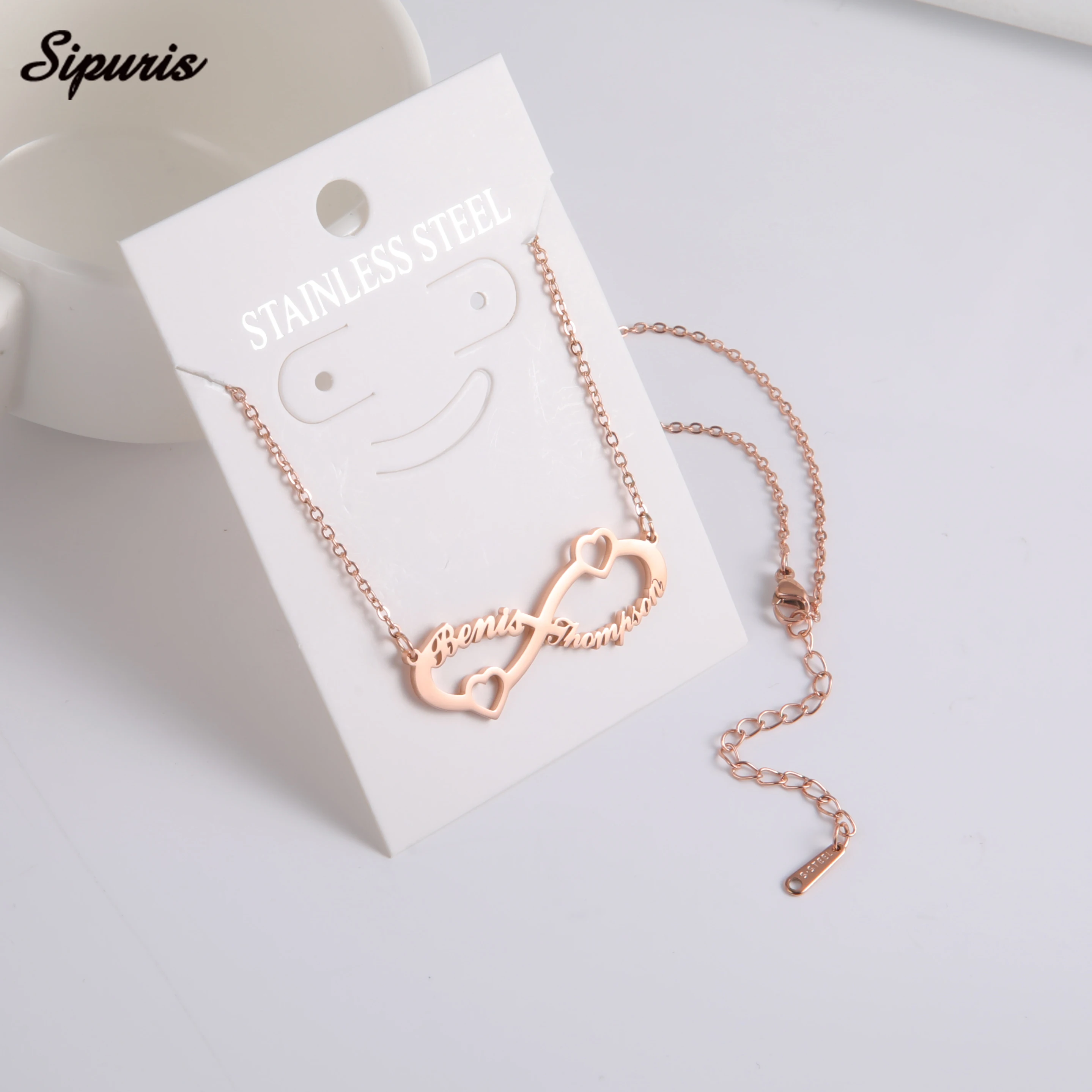 Top Trends: Sipuris Custom Name Infinity Symbol Pendant Necklace Personalized Stainless Steel Necklaces For Women Jewelry Shoppable Styles