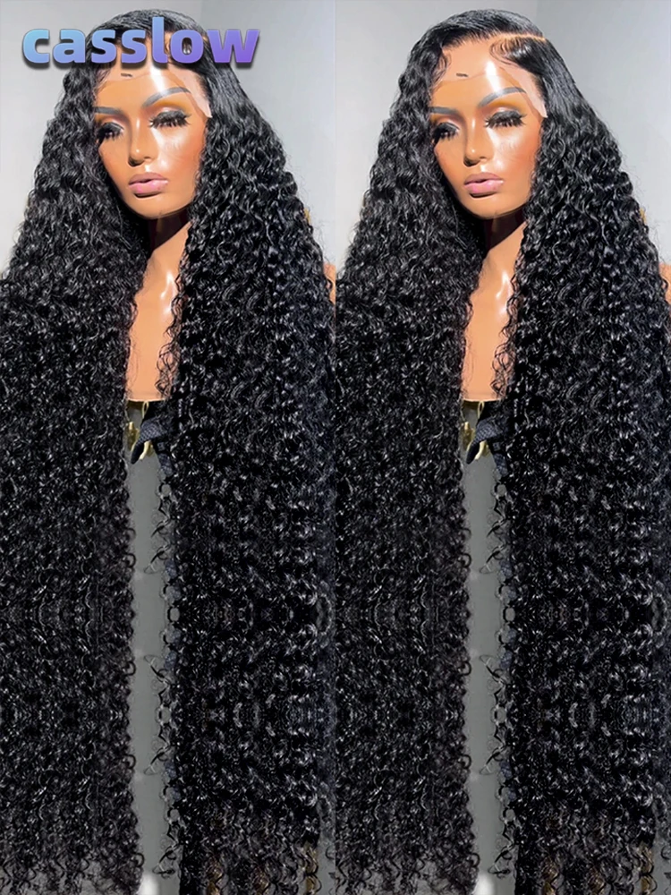 Top Trends: 13x6 HD Lace Frontal Wigs For Women Curly Human Hair Wigs 40 Inch Water Wave Transparent 360 Glueless Full Lace Wig Pre Plucked Shoppable Styles