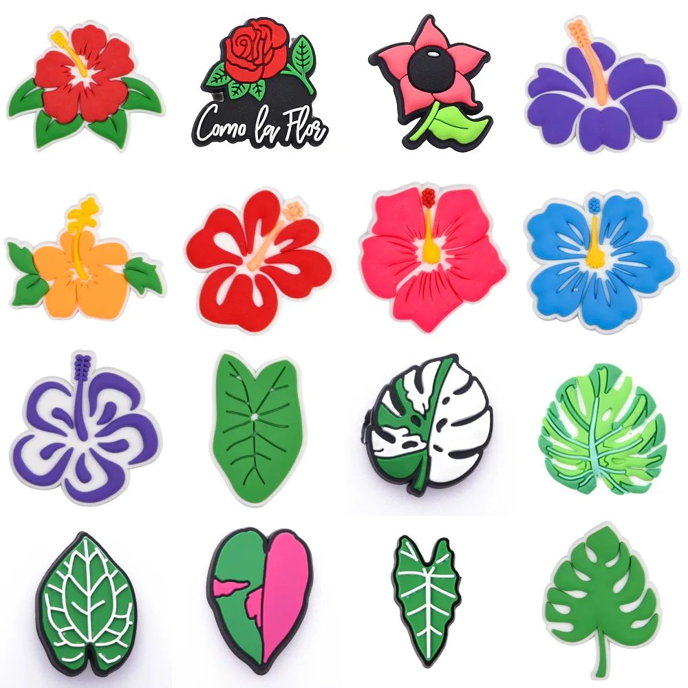 Top Trends: 1PCS Flowers Croc Charms Plant Leaves Shoe Decorations For Clogs Sandals Wristband Accessories Men Women Birthday Party Gifts Shoppable Styles