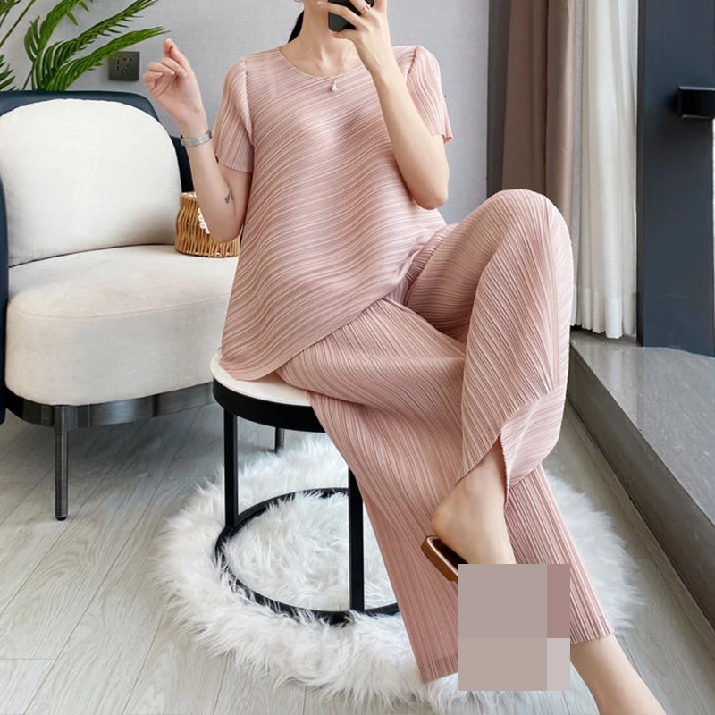 Top Trends: Trousers Shirt Concert Evening Outfits Women Classic Pleated Big Size Korea Luxury Chic Elegant Two -piece Pants Party Suit Set Shoppable Styles