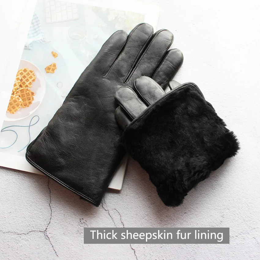 Top Trends: Winter Thickened Warm Leather Gloves Men Enlarged Sheepskin Fur Lining Outdoor Wind And Cold Resistant Motorcycle Riding Shoppable Styles