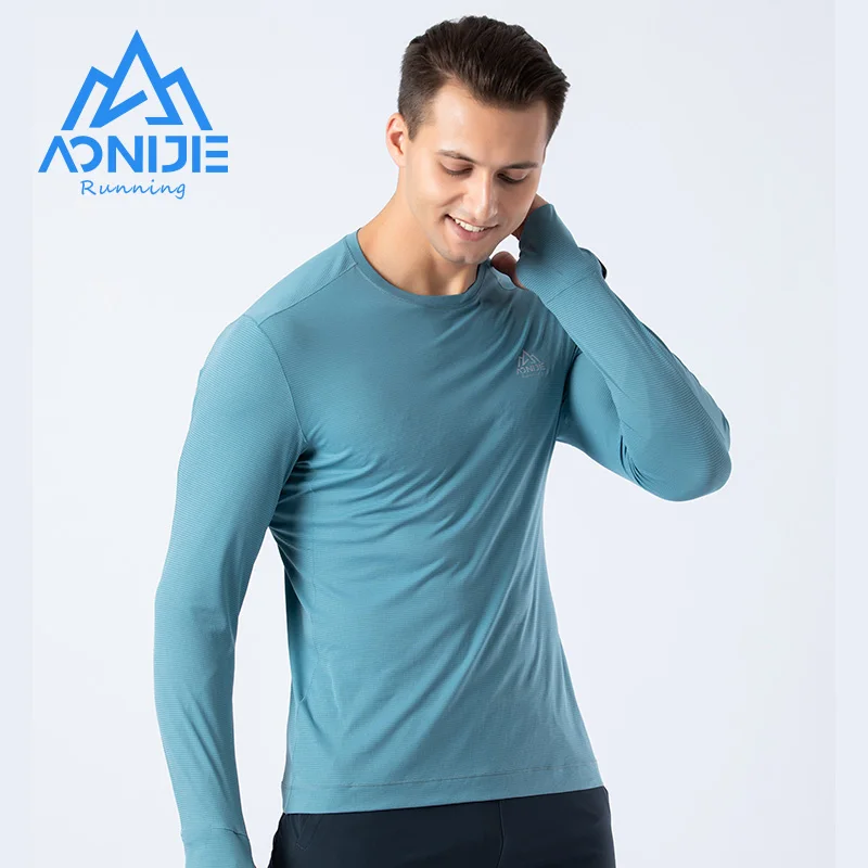 Top Trends: AONIJIE FM5127 Man Male Quick Drying Running T-shirt Shirts Long Sleeves With Finger Hole Spring Autumn For Training Marathon Shoppable Styles