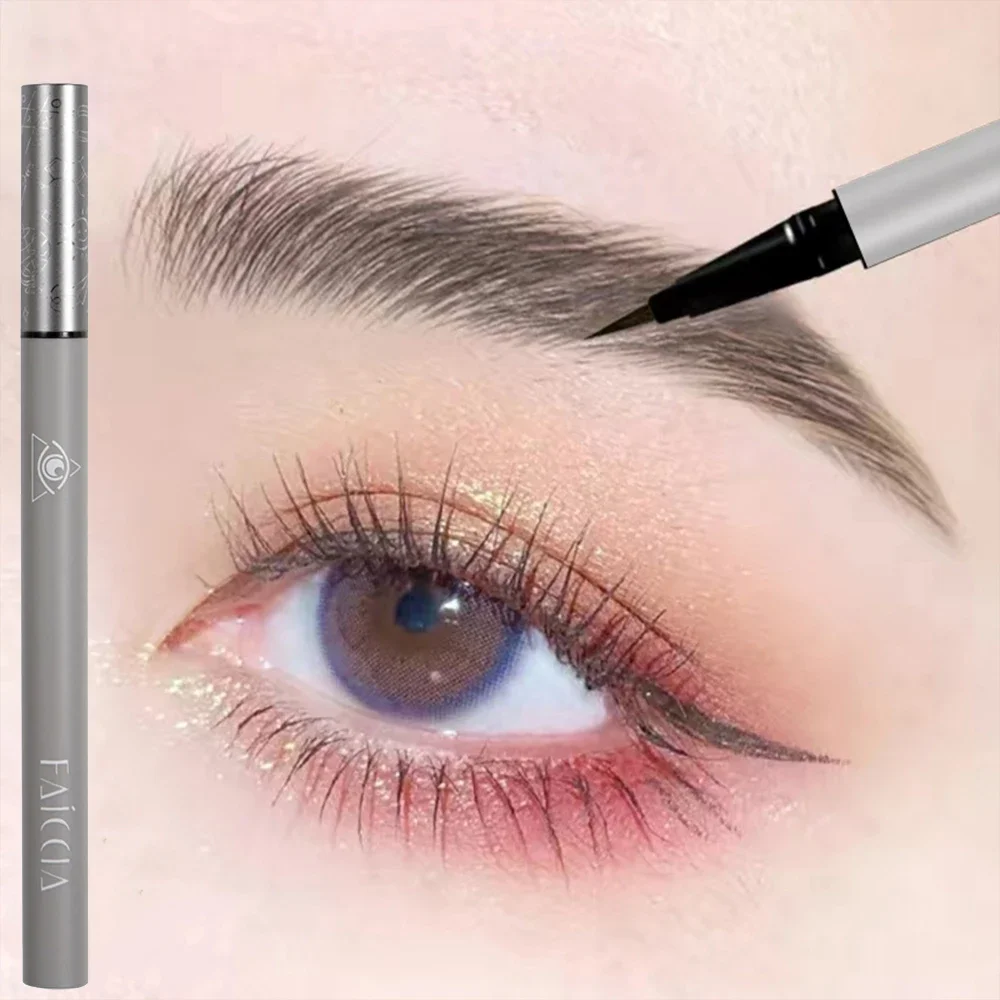 Top Trends: Liquid Eyebrow Pencil 4 Colors Very Fine Lying Silkworm Eyeliner Lasting Nature Water Proof Brown Gray Water-based Eyebrow Pen Shoppable Styles