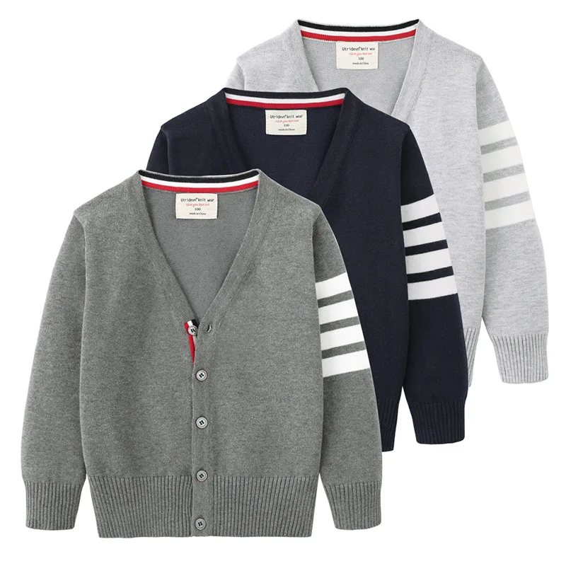 Top Trends: Kids Clothing Boys Girls Spring Autumn Knitted Cardigan Sweater Boys Girls Stripe Sweaters Kids Outwear Baby Boy Clothes Winter Shoppable Styles