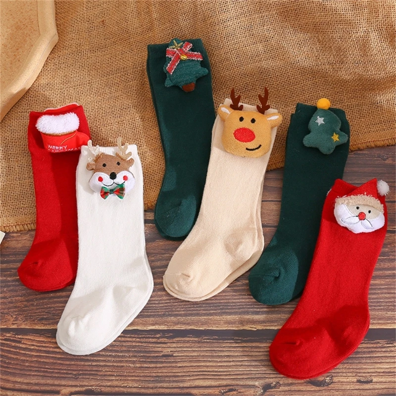 Top Trends: Soft Cotton Baby Socks Baby Girl Boy Christmas Cartoon Animal Long Sock Newborn Leg Warmers Socks Baby Christmas Socks Accessory Shoppable Styles