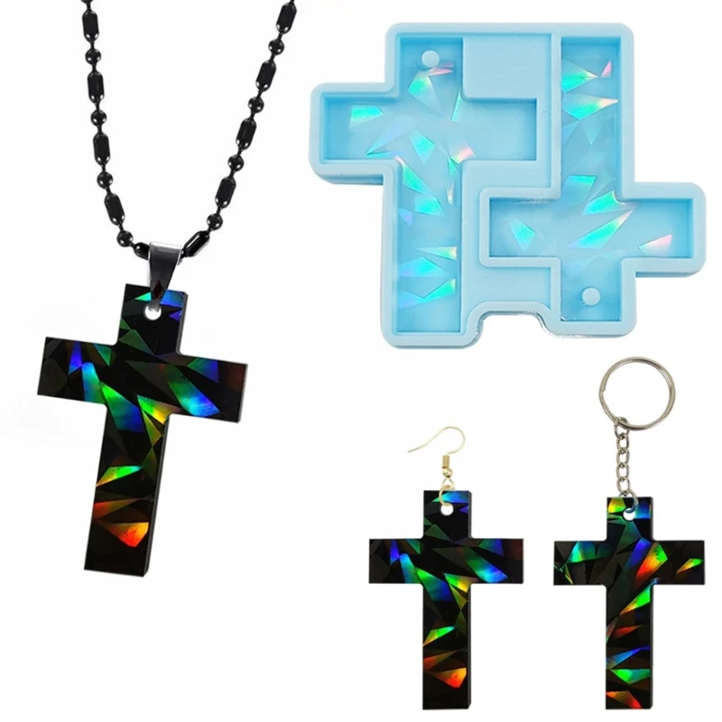 Top Trends: DIY Holographic Laser Butterfly Cross Earrings Crystal Epoxy Resin Mold Cactus Clover Pendant Keychain Jewelry Silicone Mould Shoppable Styles