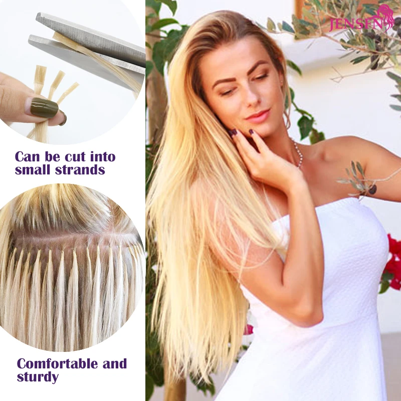 Top Trends: Virgin Straight Fusion Flat Tip Human Hair Extensions 16"-26" Inch 1g / Strand 100pcs / Set Natural Hair Extensions Keratin Capsule Shoppable Styles - Image 6