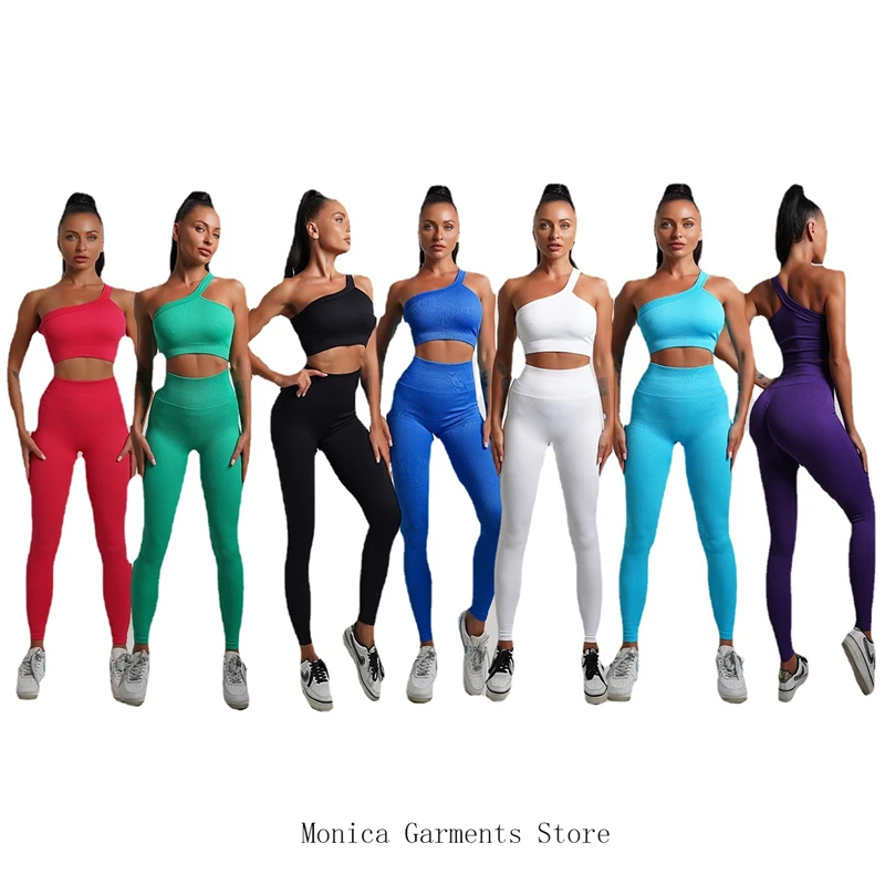 Top Trends: Monica Sports Women's Yoga Fitness Bra Long Sleeve Shirt Shorts Leggings High Waist Gym Wear Sportswear Women Shoppable Styles - Image 6