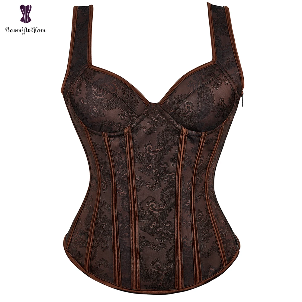 Top Trends: Women&#039;s Retro Steampunk Corset Vest Sexy Gothic Overbust Corset Top Straps Lace Up Zipper Side Corsets And Bustiers Shoppable Styles