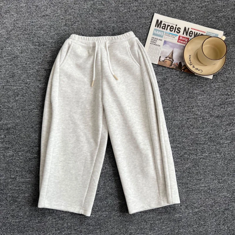 Top Trends: Autumn Kids Pants Children Solid Color Loose Wide Leg Pants Boys Soft All-match Straight Sweatpants Shoppable Styles - Image 5