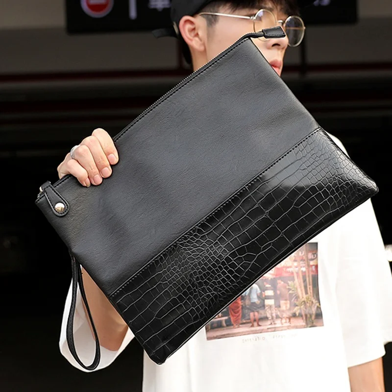 Top Trends: Alligator Pattern Leather Clutches Men Envelope Bag Business Fashion Clutch Male Handbag Luxury Design Clutch Men Shoulder Bags Shoppable Styles