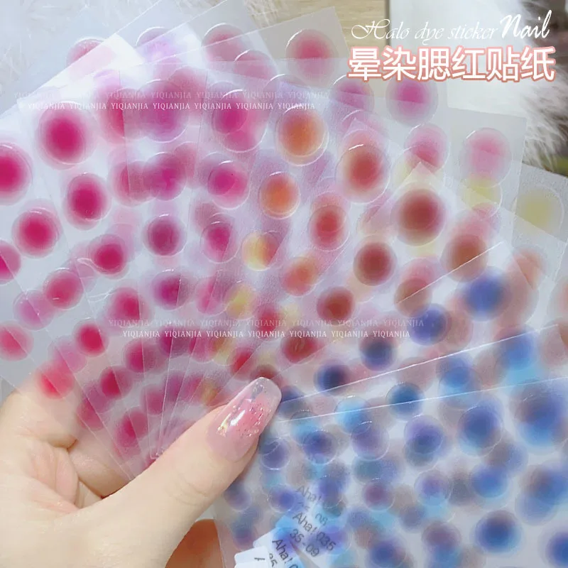 Top Trends: 3D Translucent Blush Gradient Nail Art Stickers 12-Colors Aha Self-adhesive Rainbow Blush Sliders Blooming Gradient Nails Decal Shoppable Styles