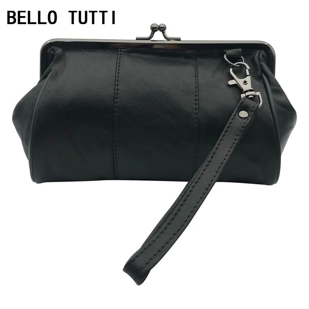 Top Trends: BELLO TUTTI Original Portable Wallets Women Genuine Leather Phone Bags Sheepskin Coin Purse Metal Hasp Money Card Holder Handbag Shoppable Styles