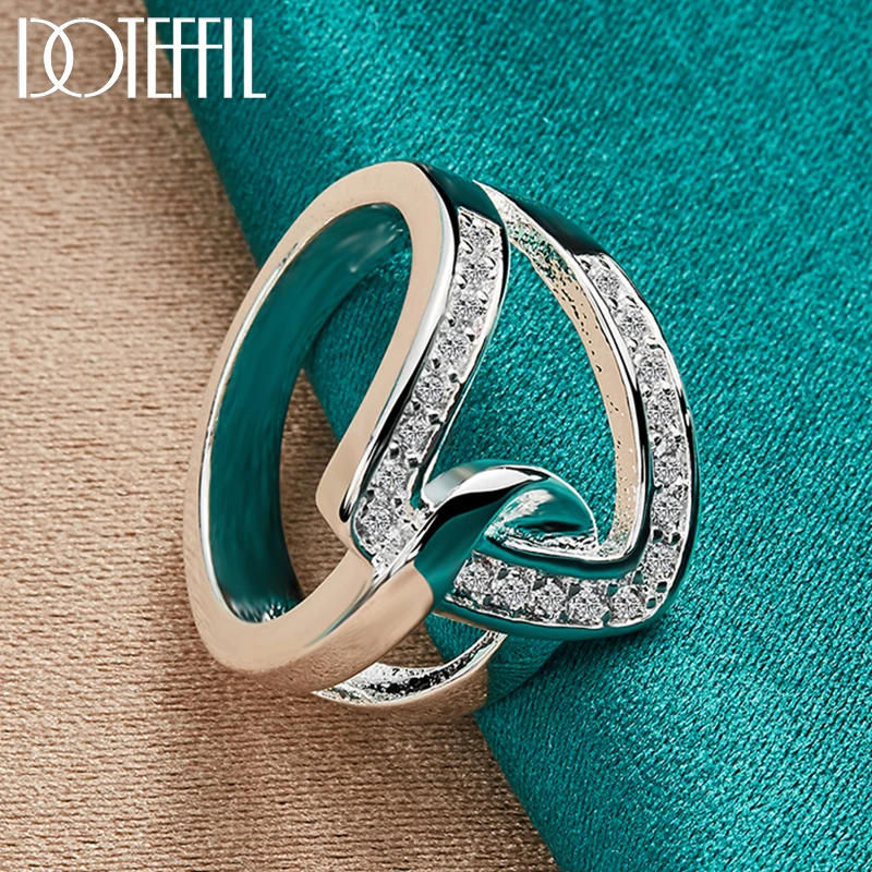 Top Trends: DOTEFFIL 925 Sterling Silver Geometry AAAAA Zircon Ring For Woman Man Wedding Engagement Charm Party Jewelry Shoppable Styles - Image 5