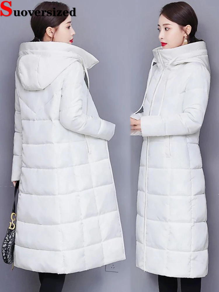 Top Trends: Winter Slim Hooded Parkas Jackets Women Thicken Warm Long Chaquetas Korean Big Size 5xl Casaco Cotton Padded Coats New Abrigos Shoppable Styles