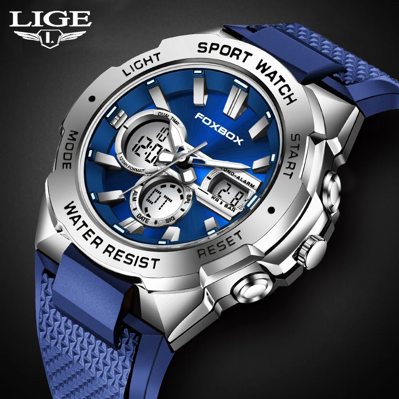 Top Trends: 2023 LIGE Luxury Mens Sport Watch Military Waterproof Digital Alarm Chronograph Quartz Wristwatches Male Clock Relogio Masculino Shoppable Styles