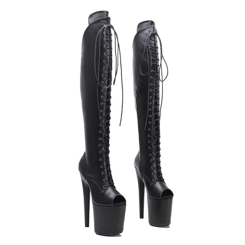 Top Trends: Leecabe 20CM Matte PU High Heel Platform Boots Open Toe Pole Dance Hight Boot Shoppable Styles