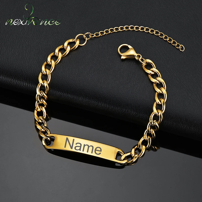 Top Trends: Nextvance New Custom Name Bracelets Stainless Steel Engrave Date Bracelet Personalized Bangles Women Men ID Memory Jewelry Gift Shoppable Styles