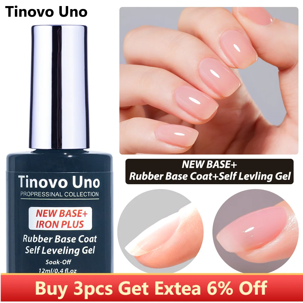 Top Trends: Tinovo Uno NEW Rubber Base Gel Polish Self Leveling Base Coat Gellak In A Bottle 12ML Semi Permanent UV / LED Maicure Nails Art Shoppable Styles