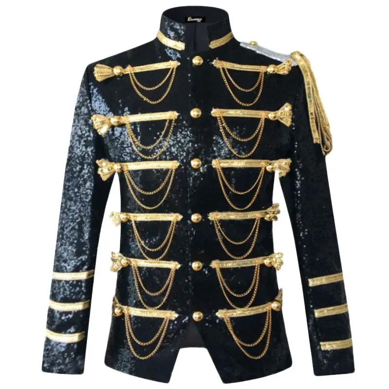 Top Trends: Sequin Embellished Blazer Jacket Men Stage Party Mens Suit Jacket Military Dress Tuxedo Men Blazer Singer Show DJ Costume Homme Shoppable Styles - Image 2