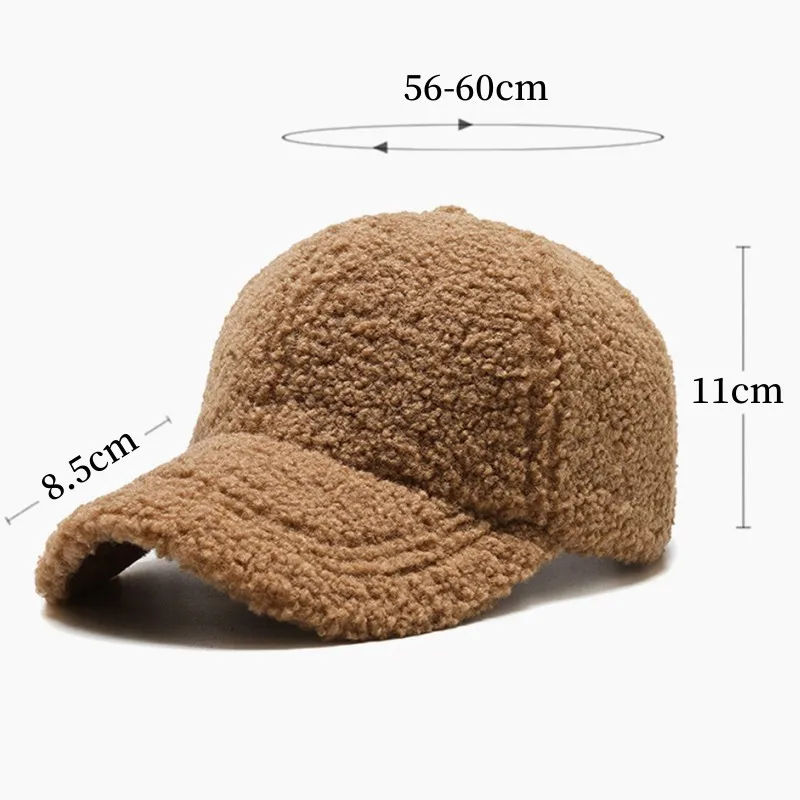 Top Trends: New Winter Women Baseball Cap Men Artificial Lamb Wool Duck Tongue Hats Plush Thickened Warm Fashion Solid Velvet Sunshade Hat Shoppable Styles - Image 6